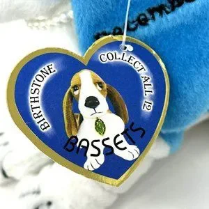 Birthstone Bassets Toys Birthstone Bassets Plush Dog December